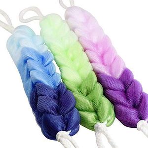 XYDZ 3 Stks Bad Spons Massage Terug Scrubber Bad Douche Stretchy Vlechten Mesh Spons voor Body Schrobben in De Douche Badkamer Accessoires