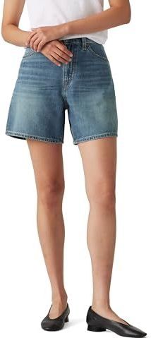Levi's Dames High Rise Baggy Linen Denim short Stop Flaxing Short Blue 26