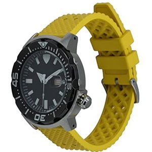 Quick Release Watch Bands Premium kwaliteit Compatible With Fkm Rubberen horlogeband 18mm 20mm 22mm mannen vrouwen waterdichte vervanging horlogeband (Color : Yellow new, Size : 22mm)