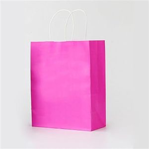 Geschenkzakken 10/20 stuks kleur kraftpapier zak met handgrepen festival geschenkzak boodschappentassen geschenkdoos (kleur: roze, maat: 26 x 32 x 12 cm)