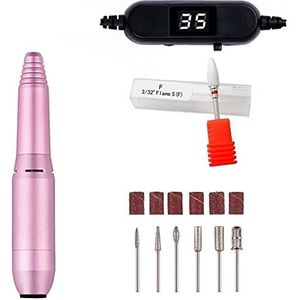 Elektrische nagelvijl, elektrische nagelboor 35000 RPM nagelboormachine 15 w draagbare manicure boormachine pedicure boor elektrische nagelboor professionele nagelboor salona (kleur: 35000 schermset)