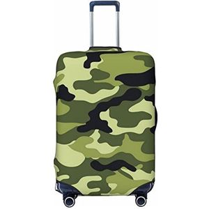 CARRDKDK Dierenpootafdrukken bedrukte kofferhoes, bagagebeschermer kofferhoes, individuele bagagehoezen met hoge elasticiteit (S, M, L, XL), Camo Groen, XL(37.2''H x 27.7 ''W)