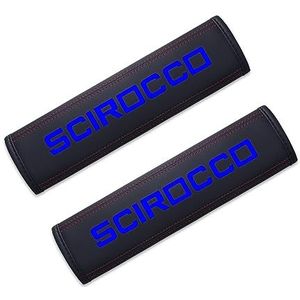 2 Stuks Auto Gordel Schouderstuk Veiligheidsgordelkussens Lederen voor Volkswagen SCIROCCO Interieur Styling Accessoires,C-Blue