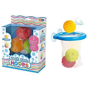 Buddy & Barney - Bath Time Hoop and Balls Set of 3 - Bathtub Fun for Baby, Toddlers, Children. Play Basketball in the Water!
