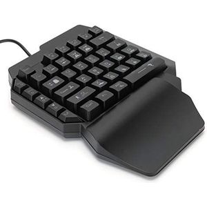 Gamingtoetsenbord met één Hand, USB Bedraad LED 7-kleuren RGB-achtergrondverlichting Ergonomisch Toetsenbord voor E-sports met één Hand Indeling van 39 Toetsen voor Desktop-pc-gameconsole (F6-toetsenbord)