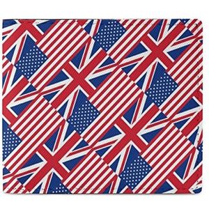 Amerikaanse Vlag En Engeland Vlag Kleine Portemonnee Slanke Bifold Portemonnee Multi-use Coin Pouch Met 2 Creditcard Zakken