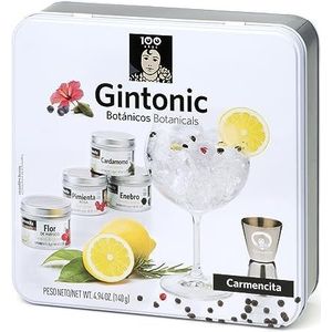 Barman Medium Botanicals Blik voor Gin & Tonic (4 potten en maat) - Carmencita