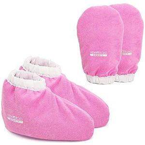 New Road Beauty Paraffine Wax Badhandschoen en Bootie, Geïsoleerde Terry Doek gebruikt voor Paraffine Wax Behandelingen - Roze