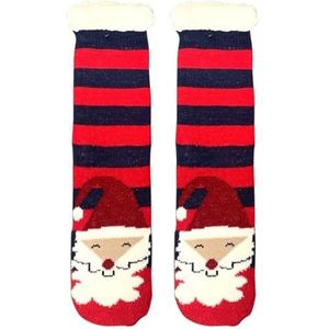 BOSREROY Zachte Huishoudelijke Herten Cartoon Kerst Xmas Fuzzy Vrouwen Slipper Sokken Polyester Fiber Voor Floor Sokken Thuis, Meerkleurig, 3