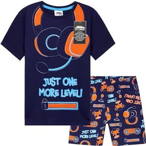 CityComfort PJ's voor jongens en tieners, korte pyjamaset, loungewear, zachte nachtkleding, ademende zomernachtkleding, gamingcadeaus voor jongens, marine/Multi, 9-10 jaar