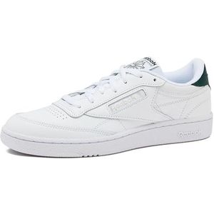 Reebok Heren Club C 85 Tennis Schoenen, Casual Fashion White Sneakers voor Heren Sneakers, Wit Breakaway Green Flint Grey Metallic, 38.5 EU