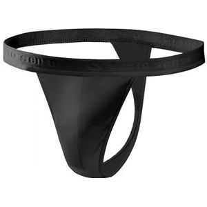 Sesto Senso Heren Gstring Ondergoed 1 Pack Katoen Sexy Thong Panties S Zwart