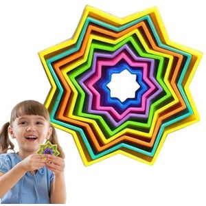 Sterrennestspeelgoed - Kleurrijke 3D-ster speelgoedbouwstenen stapelen nesten - Draagbaar educatief speelgoed om de geest te ontspannen en de concentratie te verbeteren, kindercadeau Aokley