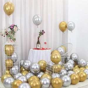 Feestdecoraties 20 stuks roségouden confetti metalen ballon gelukkige verjaardag decoratie eerste verjaardag jongen meisje feestbenodigdheden baby 1e jaar decor (kleur: goud zilver)