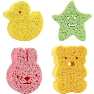 Badsponzen voor kinderen - babybadspons | bad- en douchespons | Dierlijke vorm zachte babyshower body scrubber | Badwrijven modderspons | Dode huidverwijderaar scrubber voor kinderen kinderen baby