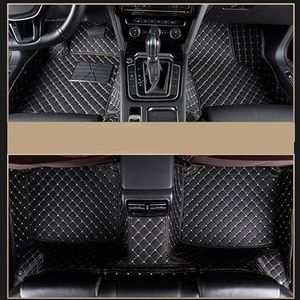 Anti-Slip Mat Car Volledige Surround Aangepaste Diamant Geruite Autovloermat Voor Accord Ⅵ Ⅶ Ⅷ Ⅸ Ⅹ Voor Accord Auto-onderdelen antislip vloermat (Color : Zwartbeige)