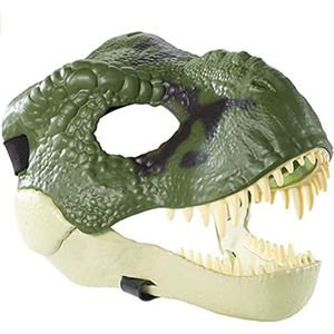 EAGSTRIKY Dinosaurus hoofdmasker, latex, dino-maskers voor kinderen, beweegbare kaak, velociraptormasker met open kaak, cosplay dino-masker, feest, Halloween-geschenken (blauw)