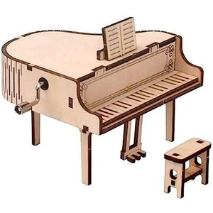 Muziekdoos Houten hand gebogen piano vorm speeldoos DIY Craft Kit creatief cadeau for jongens meisjes volwassenen kinderen wanneer kerst verjaardag