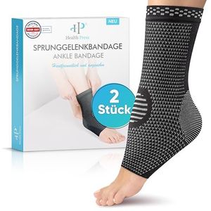 Health Press® Enkelbandage – professionele steunkousen – ontlasting & stabilisatie van het enkelgewricht – 2 x voetbandage, maat M – medisch hulpmiddel – ondersteunende enkelbandage – compressiesokken