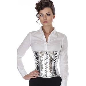 Lak corset zilver glitter taille Korset pwG4