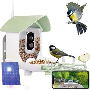 Silvergear® Vogelhuisje met Camera | Vogelvoederstation | Smart Vogelvoederhuisje met Zonnepaneel | Vogelherkenning met AI-technologie, Live Video's en Real-Time Meldingen | Smart Bird Feeder