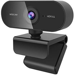 Guijiyi Webcam voor PC, Full HD 1080p camera met ruisonderdrukking, USB 2.0, draaibare basis voor videogesprekken, games en streaming