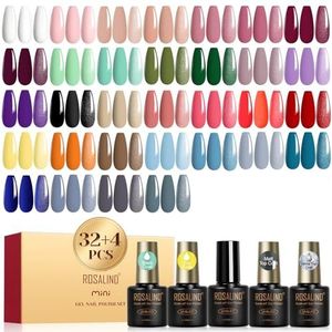ROSALIND UV Nagellack Set, 36 Stück Gel Nagellack Lila Blau Rosa Rot Grün