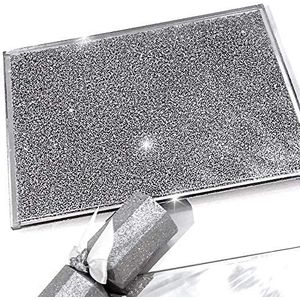 Touch of Vogue® Verpletterd Diamant Zilver Kristal Snijplank Glas Werkblad Saver Snijplank Hittebestendig Gehard Glas Keuken Werkblad Saver 30x40cm, (Zilver)