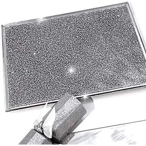 Touch of Vogue® Verpletterde diamant zilver kristal snijplank glas werkblad Saver snijplank hittebestendig gehard glas keuken werkblad spaarder 30x40cm, (zilver)