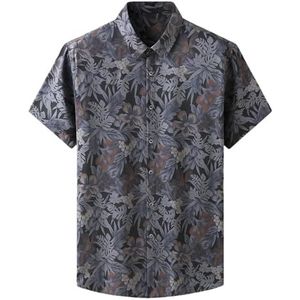 Heren Korte Mouw Shirts Heren Zomer Plus Size Mode Losse Print Strand Shirt Tops Heren Kleding, 9205-zwart, L