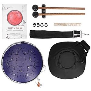 Tongue Drum, Purity 15 Tone D Steel Percussion Drum met bevat een muziekblad voor muziektherapeut voor yogapraktijken voor optredens(Paars)