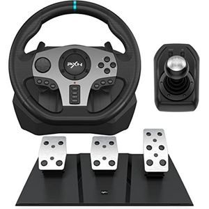 PXN V9 - Racestuur - 270/900° - Met Pedalen en Shifter - Game Stuur voor PC, PS4, Xbox One, Xbox Series X|S, PS3, Switch