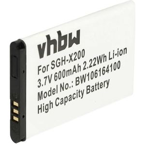 vhbw Accu compatibel met Samsung SGH-E1130 SGH-E1150 SGH-E1150i SGH-E1170 SGH-E1310 SGH-E1360 SGH-E210 Smartphone (600mAh, 3.7V, Li-Ion)