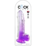 KING COCK CLEAR - DILDO WITH TESTICLES 20.3 CM PURPLE