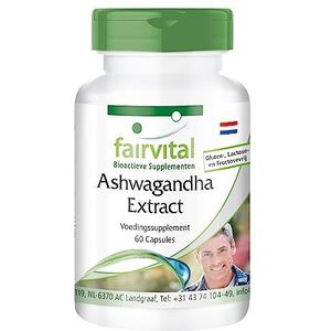 Fairvital | Ashwaganda capsules - HOOG GEDOSEERD - 1000mg Ashwagandha extract 12:1 per dagdosis - 5% withanolide - VEGAN - Withania somnifera - 60 capsules - Indiase ginseng