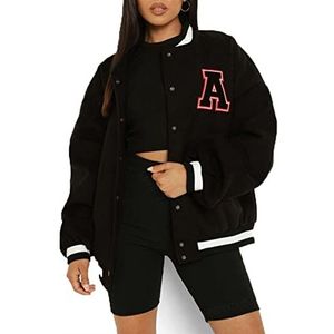 Varsity-jas voor dames, baseball-jacks voor heren, college-jack Y2k modieus ongedwongen racerjack, esthetische Indie-kleding voor meisjes (Kleur: Z1, maat: S)