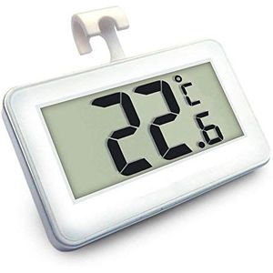 Romote SUO SI Koelthermometer, mini LCD digitale waterdichte koelkast vrieskast thermometer, draagbare vorst alarm temperatuurmonitor (wit)