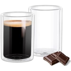 Geïsoleerd Theeglas 2 Dubbelwandige Koffieglazen 400 Ml - Borosilicaat, Isolerend - Voor Latte, Iced Coffee & Thee Warme En Koude Dranken Glazen