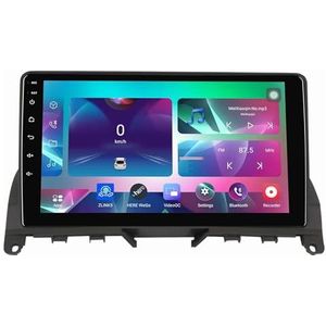 9"" Android 14 Touchscreen Autoradio 2 din met AHD Omgekeerd beeld Bediening op het stuur Bluetooth GPS navigatie Draadloze CarPlay voor Benz C-Class 3 2006-2011(Q400(8+256G))