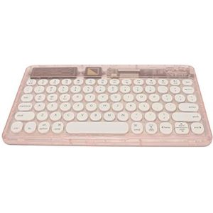 Retro Bluetooth-Toetsenbord, Nauwkeurig Typen Brede Compatibiliteit Draagbaar Draadloos Toetsenbord voor Thuis (Roze)