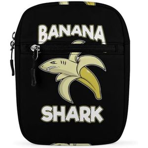 Banana Shark Mini Crossbody Tas Unisex Anti-Diefstal Side Schoudertassen Reizen Kleine Messenger Bag