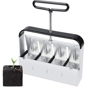 BOPIES Bodemblokker, 4-cellige zaadmakers, handheld bodemblokkerende gereedschapsset, ergonomische zaadstart voor tuinpotten buitenplanten