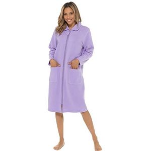 Ladies Zipped Soft Fleece Dressing Gown 4045 Blue 10-12