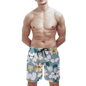SANYJRV Mannen Hawaii Shorts, Strand Tropische Ademende Korte Broek, Stretch Trekkoord Pocket Zwembroek, Kleur 1, S