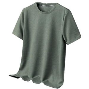 Dvbfufv Heren zomer wafel ronde hals korte mouw T-shirt comfortabele ademende casual tops, En8, S