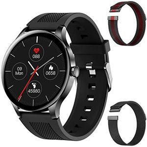 BOCLOUD Smart Watch, slimme horloges voor dames en heren, iPhone Android smartwatch met bloedzuurstof/hartslag/slaapmonitor, IP68 waterdichte fitnesstracker met 20 trainingsmodi (zwart)