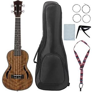 Ukelele Starter Kit Beginners Ukelele 21/24/ 26 Inch Akoestische Tenor Ukulele Saxophone Walnoot Hout Nylon Snaren Sluiten Type Stempinnen Sting Instrument (Size : 24 Inches)