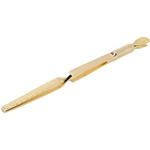 Multifunctionele Roestvrijstalen Staal Double End Nail Cuticle Pusher & Vormgevende Pincet voor Manicure - Gold C Curve Knijpgereedschap (GOLD)