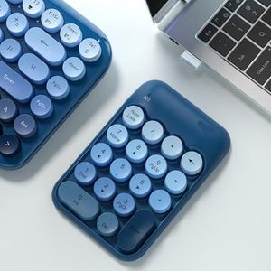 QPSJXN Draadloos toetsenbord met numeriek toetsenbord 2.4G C Windows en Linux (Blue)