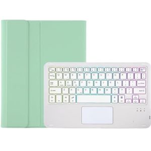 Toetsenbordhoes voor Xiaomi Mi Pad 8/8 Pro 11.2"" 2025, 7 kleuren achtergrondverlichting, Afneembaar Draadloos Toetsenbord met Slim Touchpad,Groen
